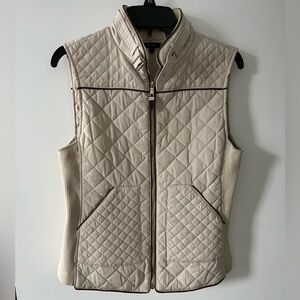 Cream/Brown Small Quilted Vest